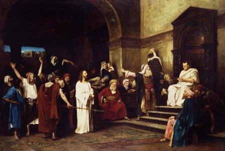 FAMOUS PAINTINGS OF THE TRIAL OF JESUS with Bible study questions