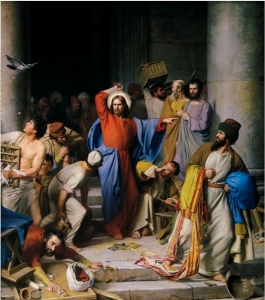 EXPULSION OF THE TEMPLE MONEY CHANGERS - Jesus paintings